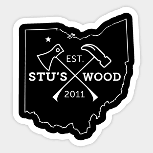 Stu's Wood Ohio - White Logo Sticker